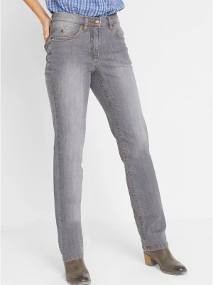 Obrázek produktu Jeansy ze stretchem, straight, mid waist BonPrix szary