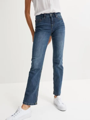 Obrázek produktu Jeansy ze stretchem straight, średni stan BonPrix niebieski