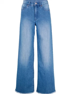 Obrázek produktu Jeansy ze stretchem wide leg, high waist BonPrix niebieski