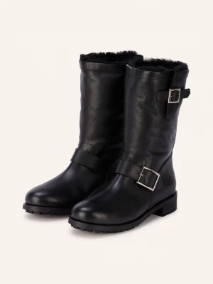 Obrázek produktu Jimmy Choo Motorkářské Kozačky černá / stříbrná