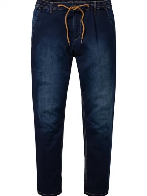 Obrázek produktu Joggery jeansowe regular fit z elastyczną gumką w talii i zwężanymi nogawkami BonPrix niebieski