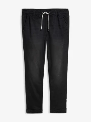 Obrázek produktu Joggery jeansowe z gumką w talii, regular fit, straight BonPrix czarny