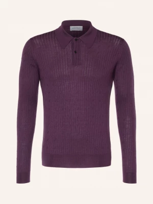 Obrázek produktu John Smedley Pletená Polokošile Hodson Z Merino Vlny tmavě fialová