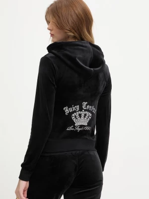 Obrázek produktu Juicy Couture mikina s kapucí dámská velurová GOTHIC CROWN černá