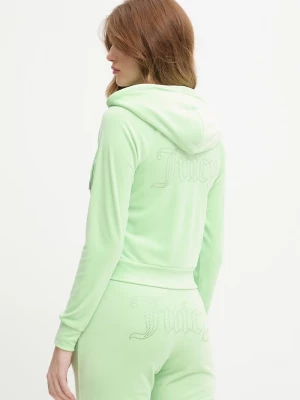 Obrázek produktu Juicy Couture mikina s kapucí dámská velurová MADISON COL OUT zelená