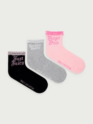 Obrázek produktu Juicy Couture ponožky dámské SLOGAN LACE TRIM 3-pack růžová