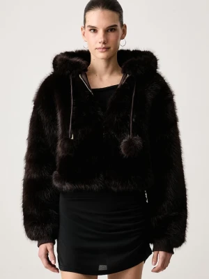 Obrázek produktu Juicy Couture přechodová bunda dámská HADI FUR HOODED hnědá