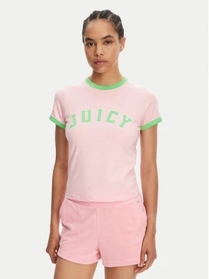Obrázek produktu Juicy Couture T-Shirt Collegiate Ringer JCWCT125320 Růžová Slim Fit