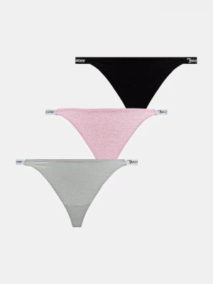 Obrázek produktu Juicy Couture tanga dámské s bavlnou 3 PK DEMI THNG 3-pack růžová