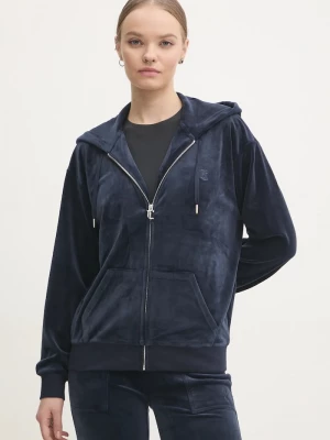 Obrázek produktu Juicy Couture Velurová mikina Juicy Couture HALAN OVERSIZED HOODIE námořnická modř