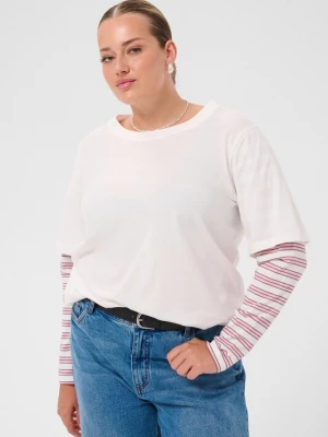 Obrázek produktu KAFFE CURVE Tričko ' KClorinda T-Shirt ' světle růžová / barva vaječné skořápky