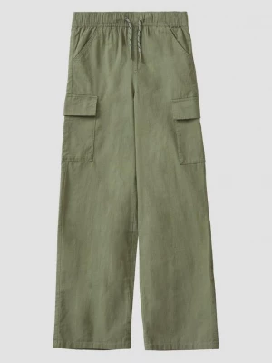 Obrázek produktu Kalhoty Baggy se vzhledem lnu a se střihem Relaxed Fit s.Oliver olivová