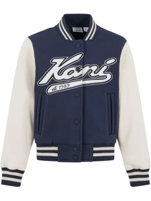 Obrázek produktu Karl Kani Přechodná bunda 'Varsity' tmavě modrá / bílá / přírodní bílá