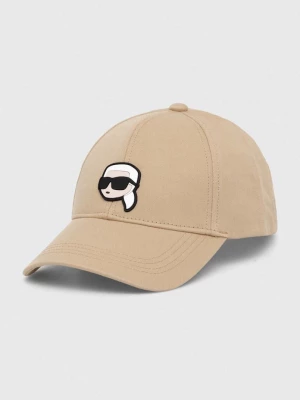 Obrázek produktu Karl Lagerfeld Bavlněná baseballová čepice Karl Lagerfeld béžová