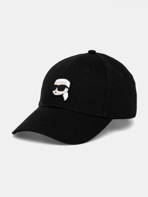 Obrázek produktu Karl Lagerfeld Bavlněná baseballová čepice IKON černá