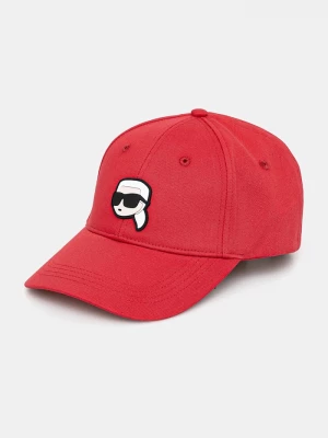 Obrázek produktu Karl Lagerfeld Bavlněná baseballová čepice Karl Lagerfeld IKON červená