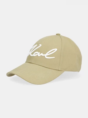 Obrázek produktu Karl Lagerfeld Bavlněná baseballová čepice Karl Lagerfeld K/SIGNATURE zelená