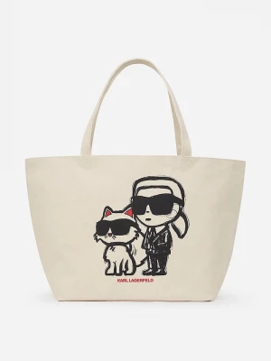 Obrázek produktu Karl Lagerfeld Bavlněná kabelka Karl Lagerfeld IKON béžová