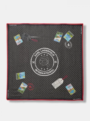 Obrázek produktu Karl Lagerfeld Hedvábný šátek IKON MONOGRAM černá