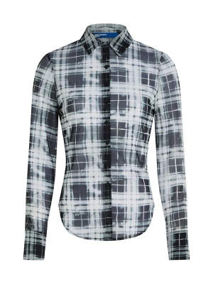 Obrázek produktu KARL LAGERFELD JEANS Halenka 'Check Mesh' černá / bílá