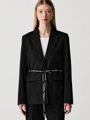 Obrázek produktu Karl Lagerfeld Jeans jednořadé sako dámské s viskózou černá