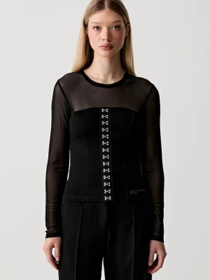 Obrázek produktu Karl Lagerfeld Jeans korzetová halenka dámská viskózou černá