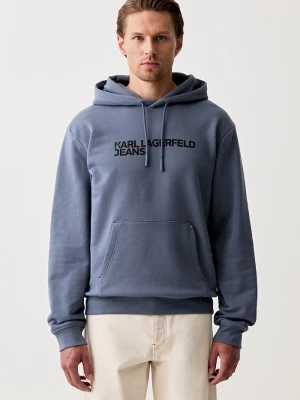 Obrázek produktu Karl Lagerfeld Jeans mikina s kapucí pánská s bavlnou modrá