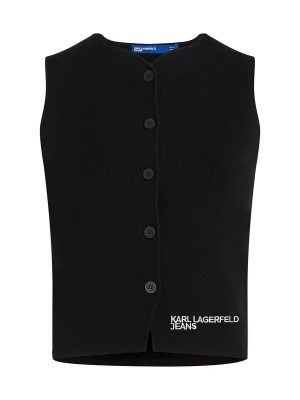 Obrázek produktu KARL LAGERFELD JEANS Pletená vesta černá / bílá