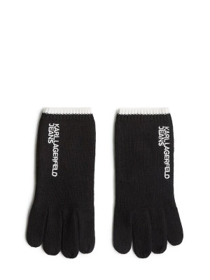Obrázek produktu KARL LAGERFELD JEANS Prstové rukavice černá / bílá / přírodní bílá