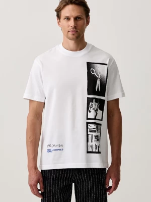 Obrázek produktu Karl Lagerfeld Jeans tričko pánské bavlněné bílá