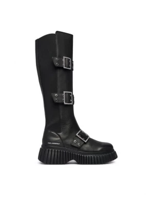 Obrázek produktu KARL LAGERFELD Kozačky Kreeper Wedge KL44490 Černá