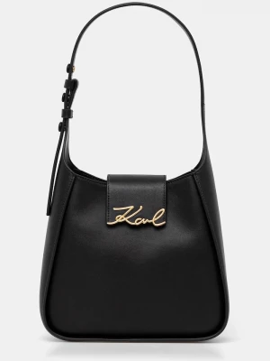 Obrázek produktu Karl Lagerfeld Kožená kabelka Karl Lagerfeld K/SIGNATURE černá
