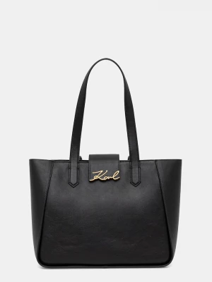 Obrázek produktu Karl Lagerfeld Kožená kabelka Karl Lagerfeld K/SIGNATURE černá