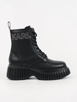 Obrázek produktu Karl Lagerfeld Kožené kotníkové boty Karl Lagerfeld KREEPER WEDGE černá