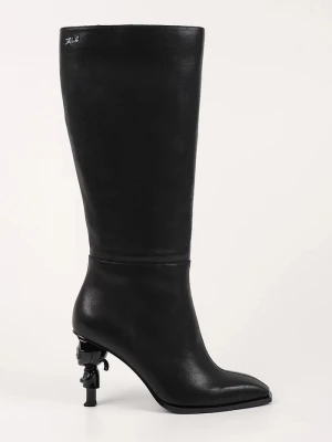 Obrázek produktu Karl Lagerfeld Kožené kozačky Karl Lagerfeld KARL NFT HEEL černá