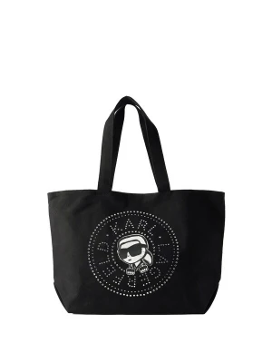 Obrázek produktu Karl Lagerfeld Nákupní taška 'IKON CIRCLE' černá / stříbrná / bílá