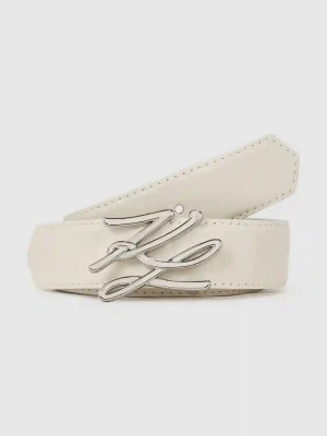 Obrázek produktu Karl Lagerfeld Oboustranný kožený pásek Karl Lagerfeld K/AUTOGRAPH béžová