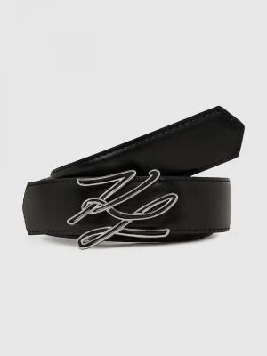 Obrázek produktu Karl Lagerfeld Oboustranný kožený pásek Karl Lagerfeld K/AUTOGRAPH černá