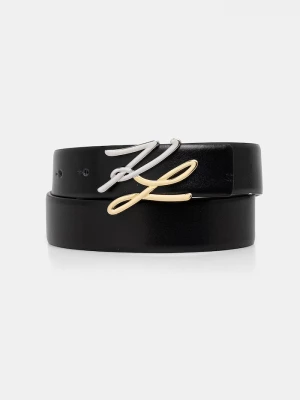 Obrázek produktu Karl Lagerfeld oboustranný pásek dámský kožený K/AUTOGRAPH černá