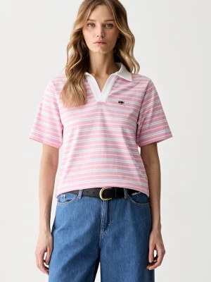 Obrázek produktu Karl Lagerfeld polo dámské bavlněné IKON růžová