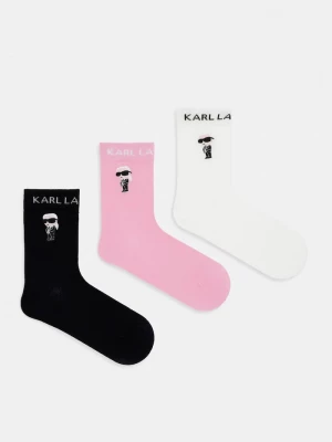 Obrázek produktu Karl Lagerfeld ponožky dámské s bavlnou K/IKON 3-pack růžová