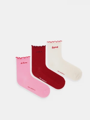 Obrázek produktu Karl Lagerfeld Ponožky Karl Lagerfeld KARL SLOGAN 3-pack růžová