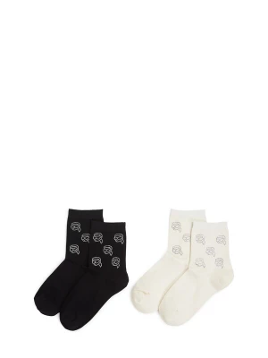 Obrázek produktu Karl Lagerfeld Ponožky 'RHINESTONE' režná / černá