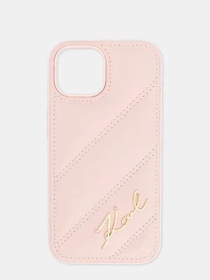 Obrázek produktu Karl Lagerfeld pouzdro na telefon z imitace kůže iPhone 15 / 14 / 13 růžová