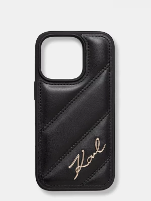 Obrázek produktu Karl Lagerfeld pouzdro na telefon z imitace kůže iPhone 16 Pro černá