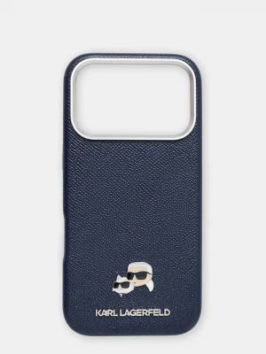 Obrázek produktu Karl Lagerfeld pouzdro na telefon z imitace kůže iPhone 17 Pro námořnická modř