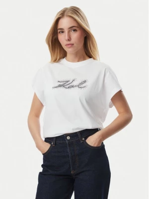 Obrázek produktu KARL LAGERFELD T-Shirt Rhinestone B4W17048 Bílá Relaxed Fit
