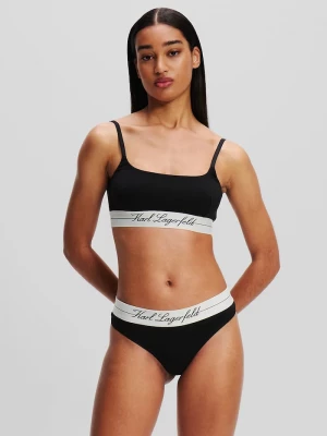Obrázek produktu Karl Lagerfeld tanga dámské bavlněné s elastanem HOTEL KARL černá