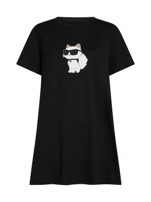 Obrázek produktu Karl Lagerfeld Tričko na spaní 'Ikon Rhinestone' růžová / černá / bílá