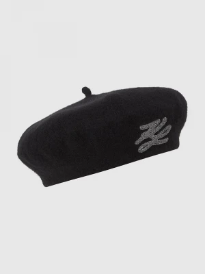 Obrázek produktu Karl Lagerfeld Vlněný baret Karl Lagerfeld K/AUTOGRAPH černá